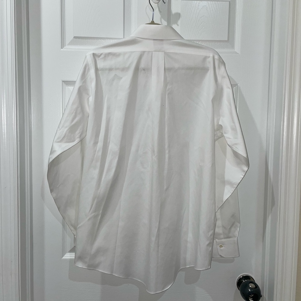 BROOKS  BROTHERS  MADISON White button down Dress Shirt CRISP 17 1/2-36​ - Picture 2 of 5
